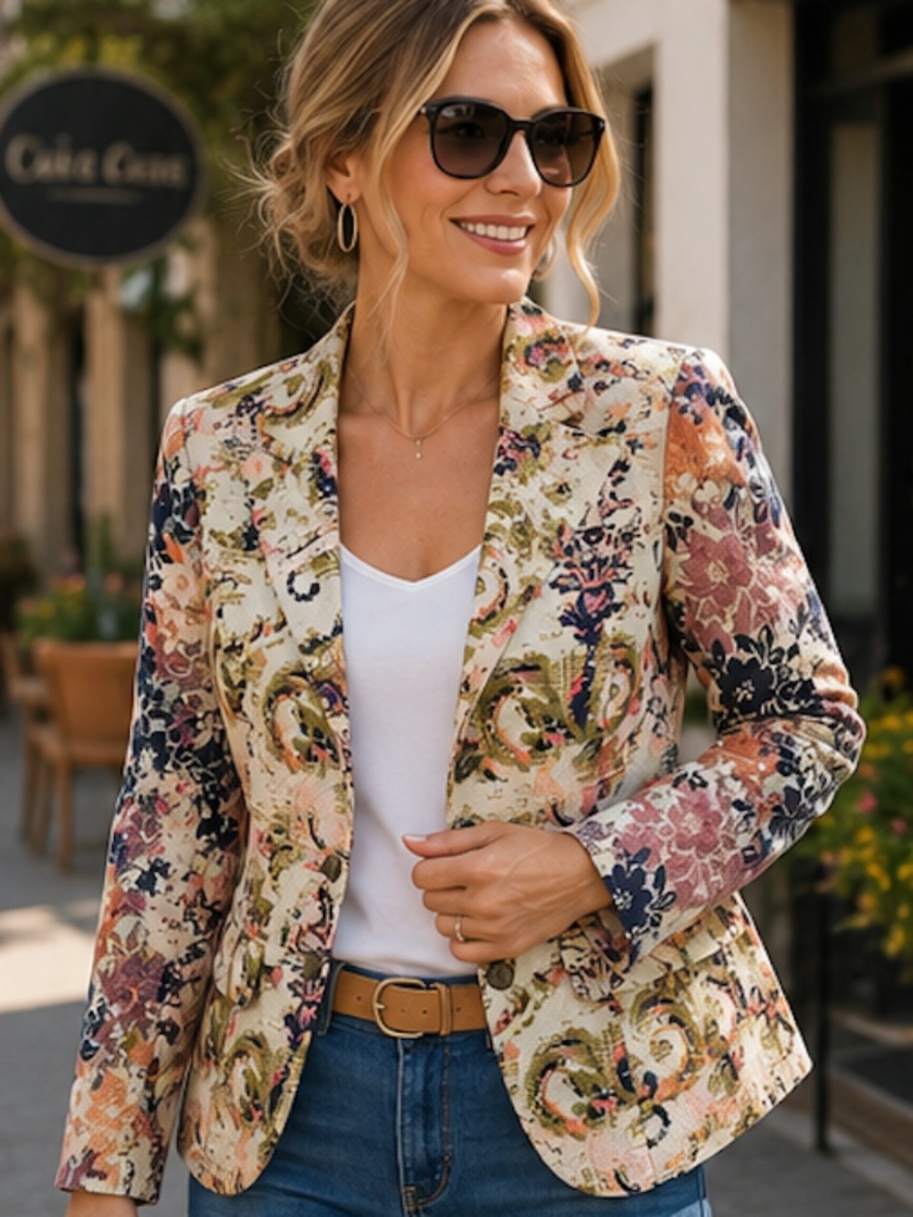 Sundance | Pastel Floral and Paisley Blazer | Size Small